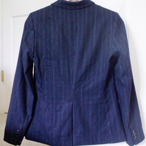 Banana Republic Navy Pinstripe Blazer Size 0 Small - Picture 6 of 7